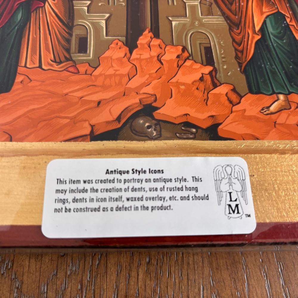 Hand-Painted Icon  in Greece with Egg, Tempura and Gold Leaf Painting Jesus - Picture 4 of 7